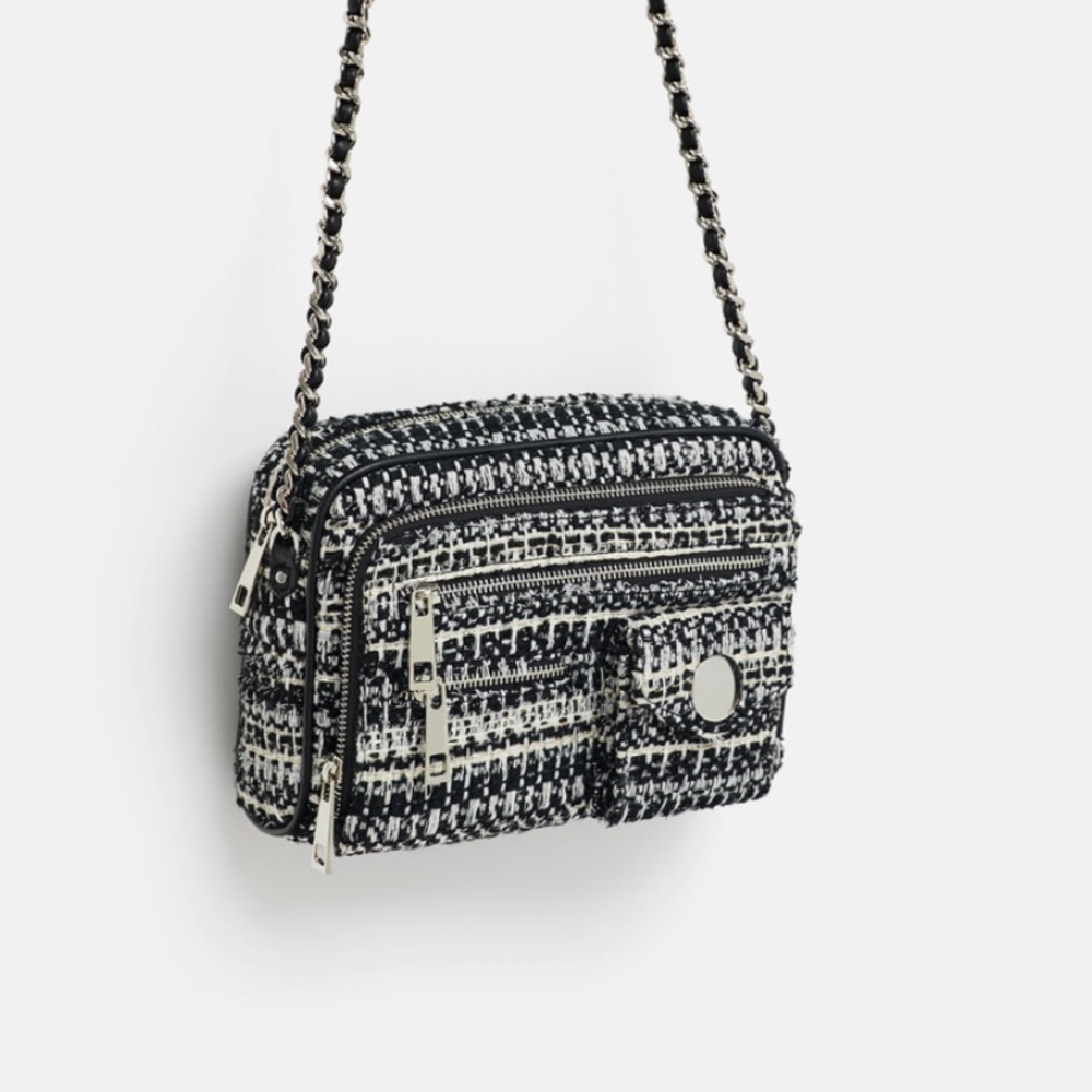 NWT • Zara • Tweed CrossBody Bag